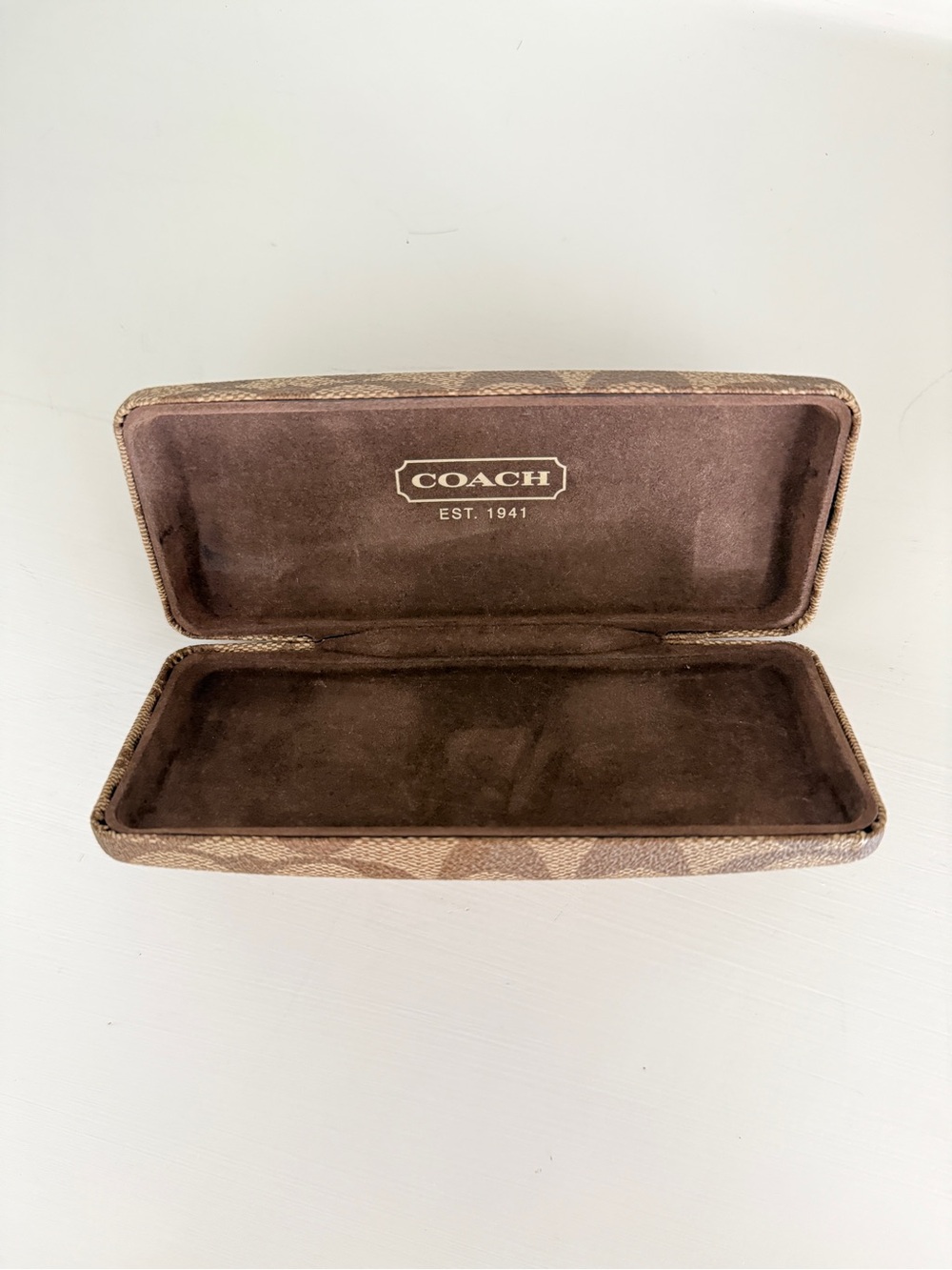 Coach Brown Signature Canvas Eyeglass Case